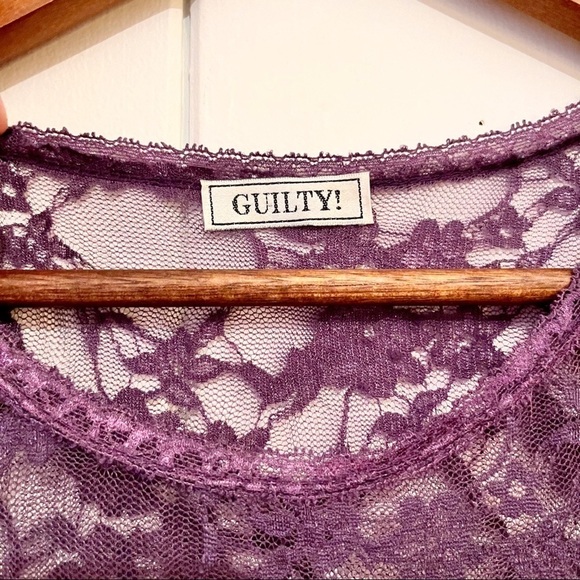 Guilty! Purple Lace T-shirt. Size Large. - Picture 2 of 6